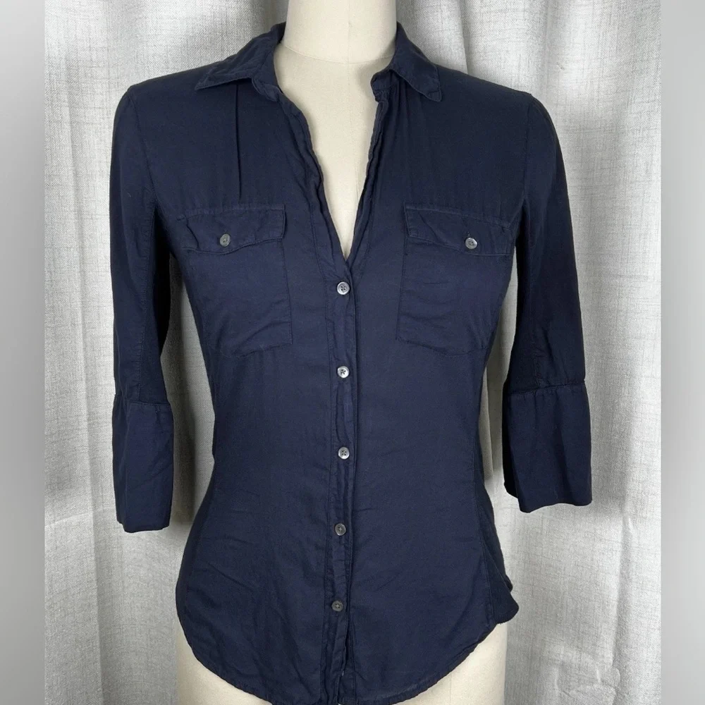 Vintage Standard James Perse Midnight Blue Button-Up Shirt - Picture 1 of 6